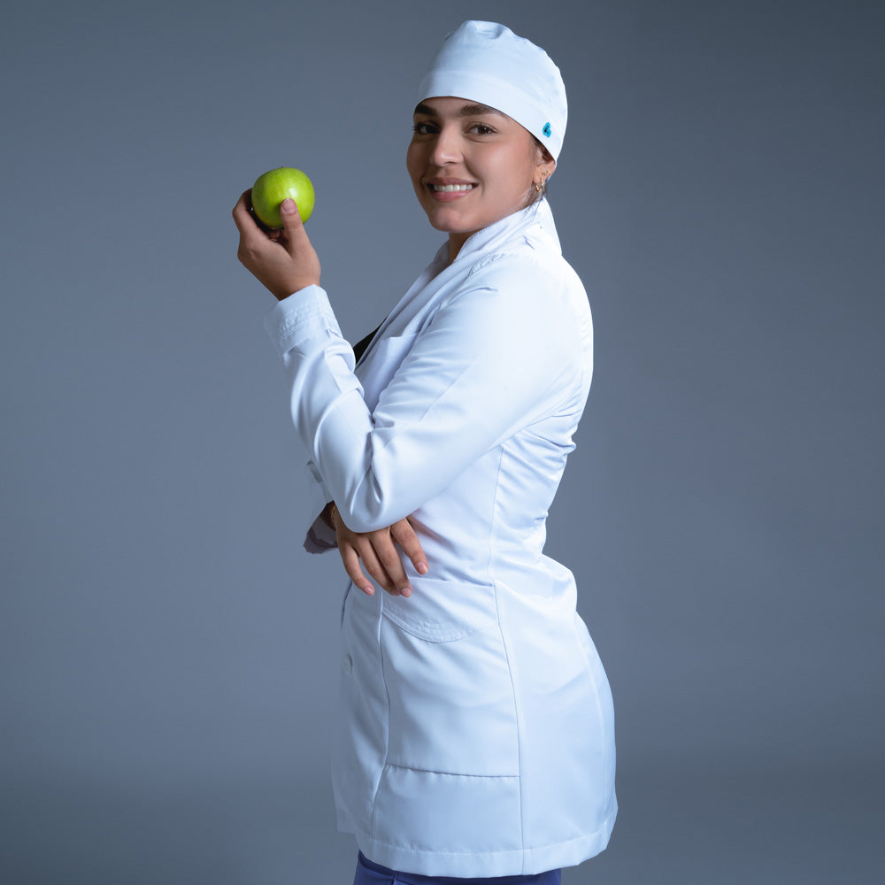 Bata de medicina blanca bacterióloga MD