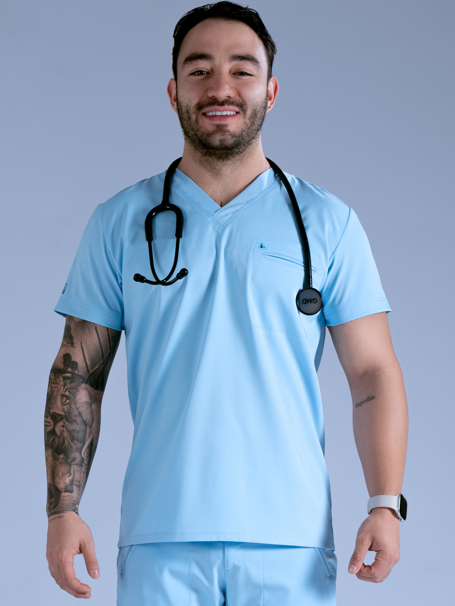Flexi camisa azul serenidad L-Guardián Pocket