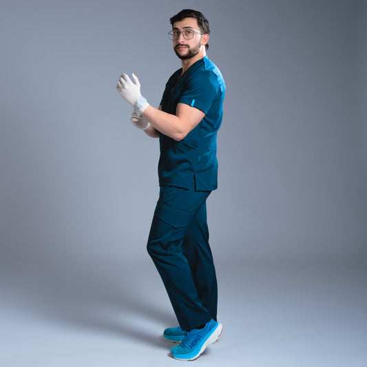 Flexi scrub verde petróleo L-Endodoncista Cargo