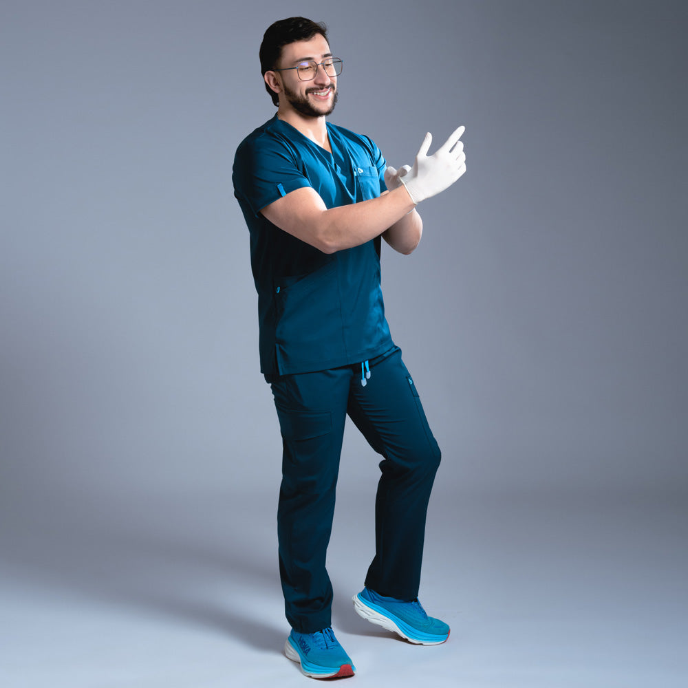Flexi scrub verde petróleo L-Endodoncista Cargo