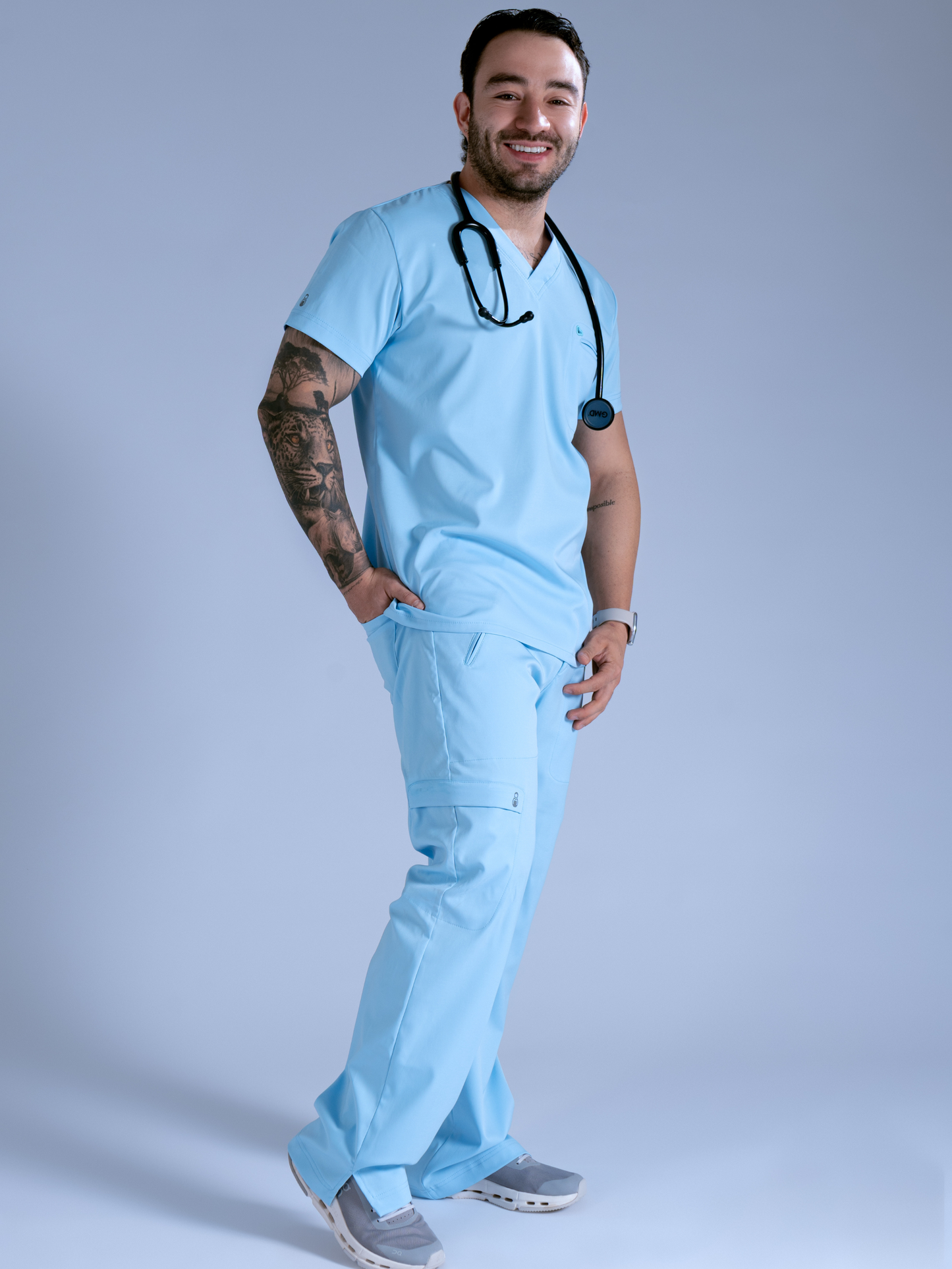 Flexi scrub azul serenidad L-Guardián Pocket
